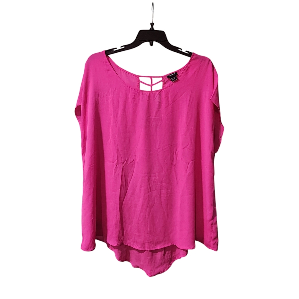 Torrid size 2 hot pink strappy back short sleeve top